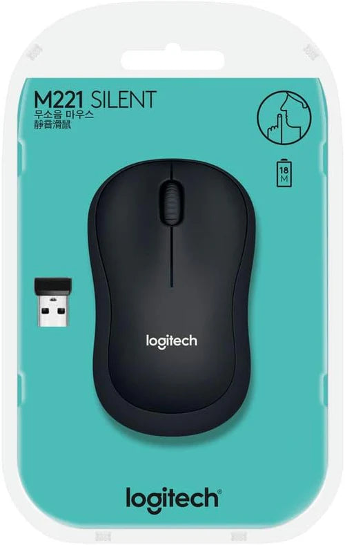 Logitech M221 Silent Wireless Mouse top view compact design